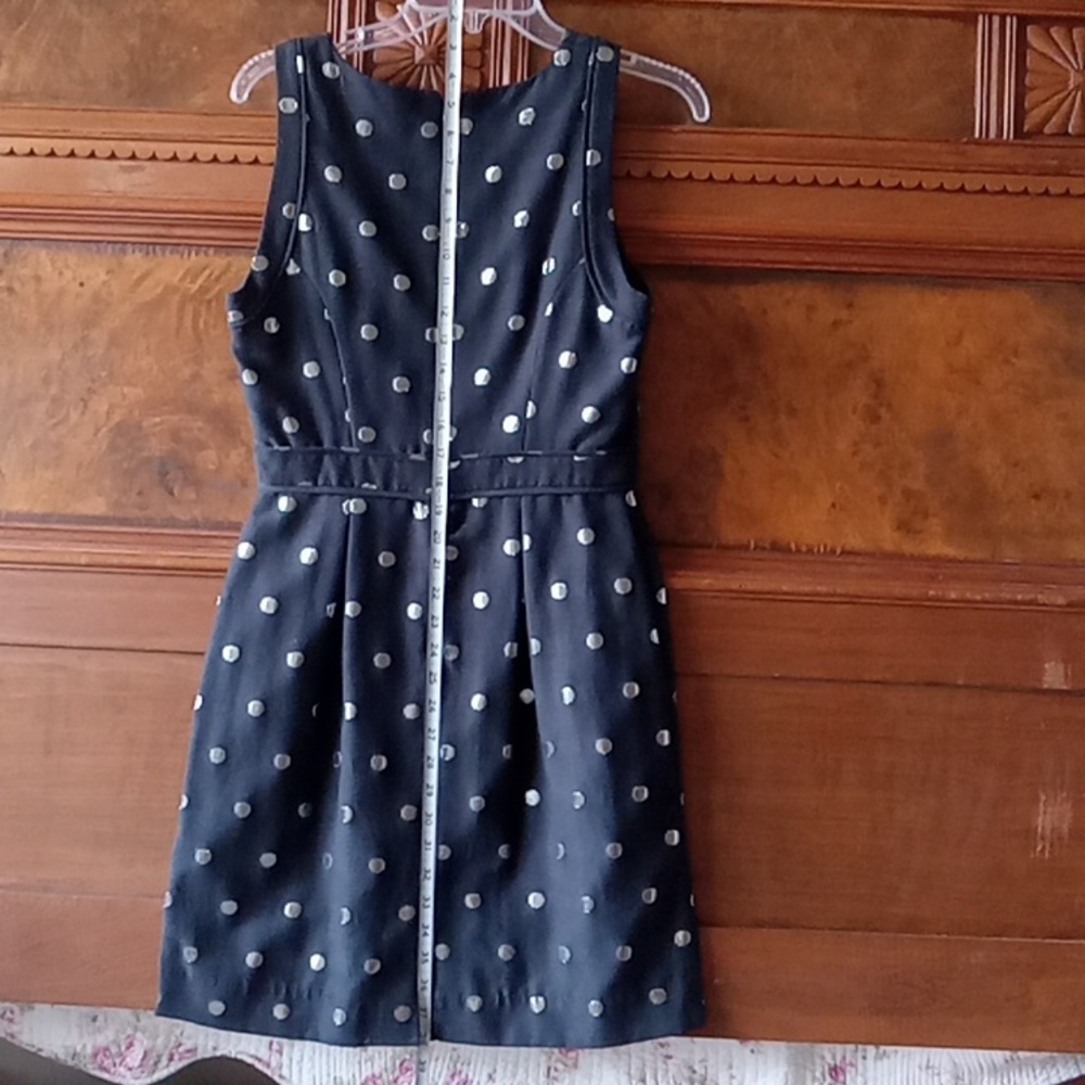 Retro Pin-Up Flattering Black & Silver Polka Dot Dress